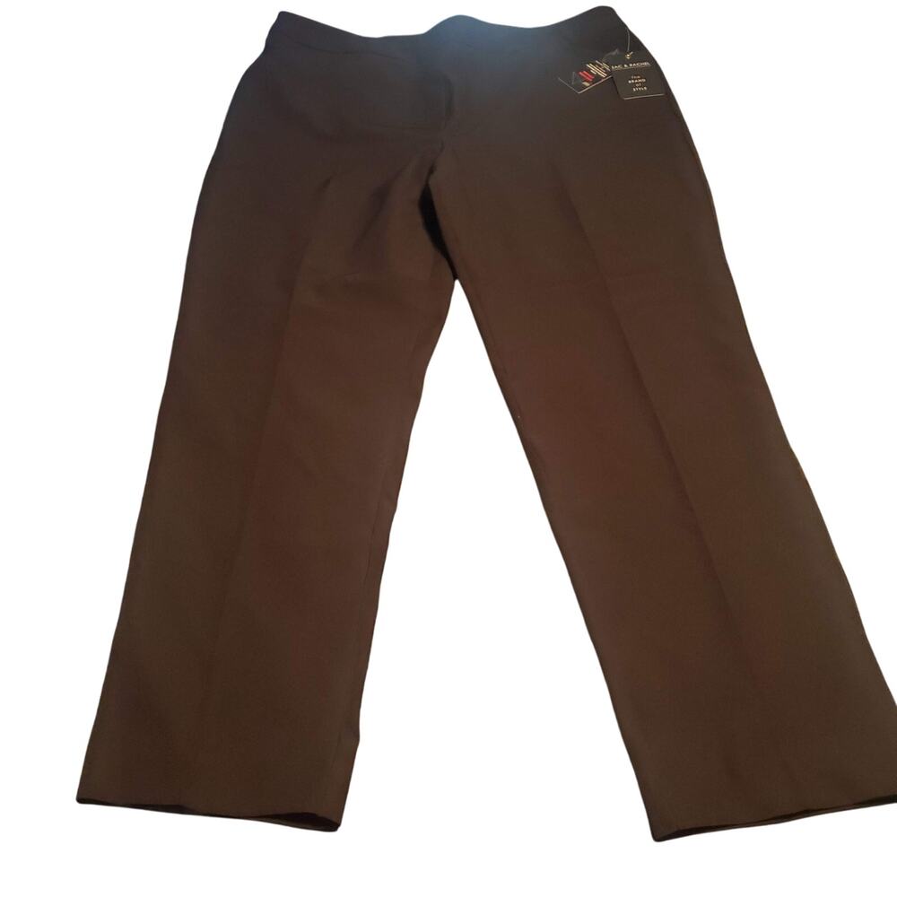 NEW Zac & Rachel Size 14 (38x29) Slim Ankle Black Pull On Creased Pants Office